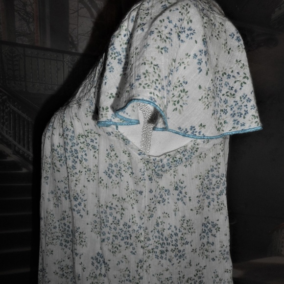 Free People Floral Flutter Sleeve Tunic Top S - Picture 5 of 7